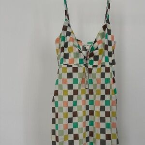 NWT. Acacia. Dress. XS. cotton - check print
